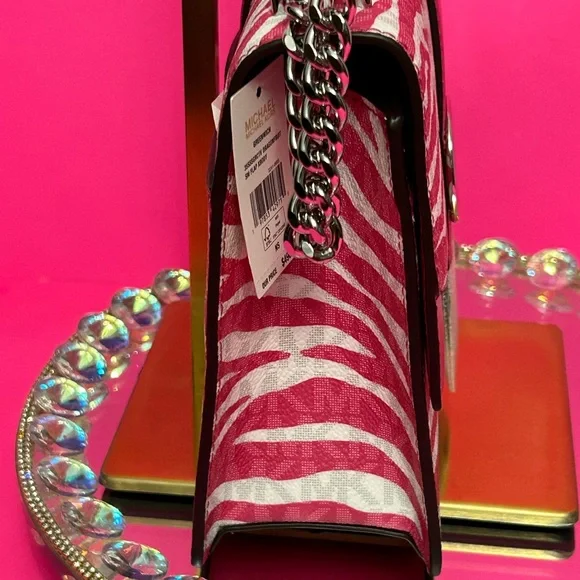 Michael Kors Pink Zebra Crossbody Bag - Picture 3 of 16